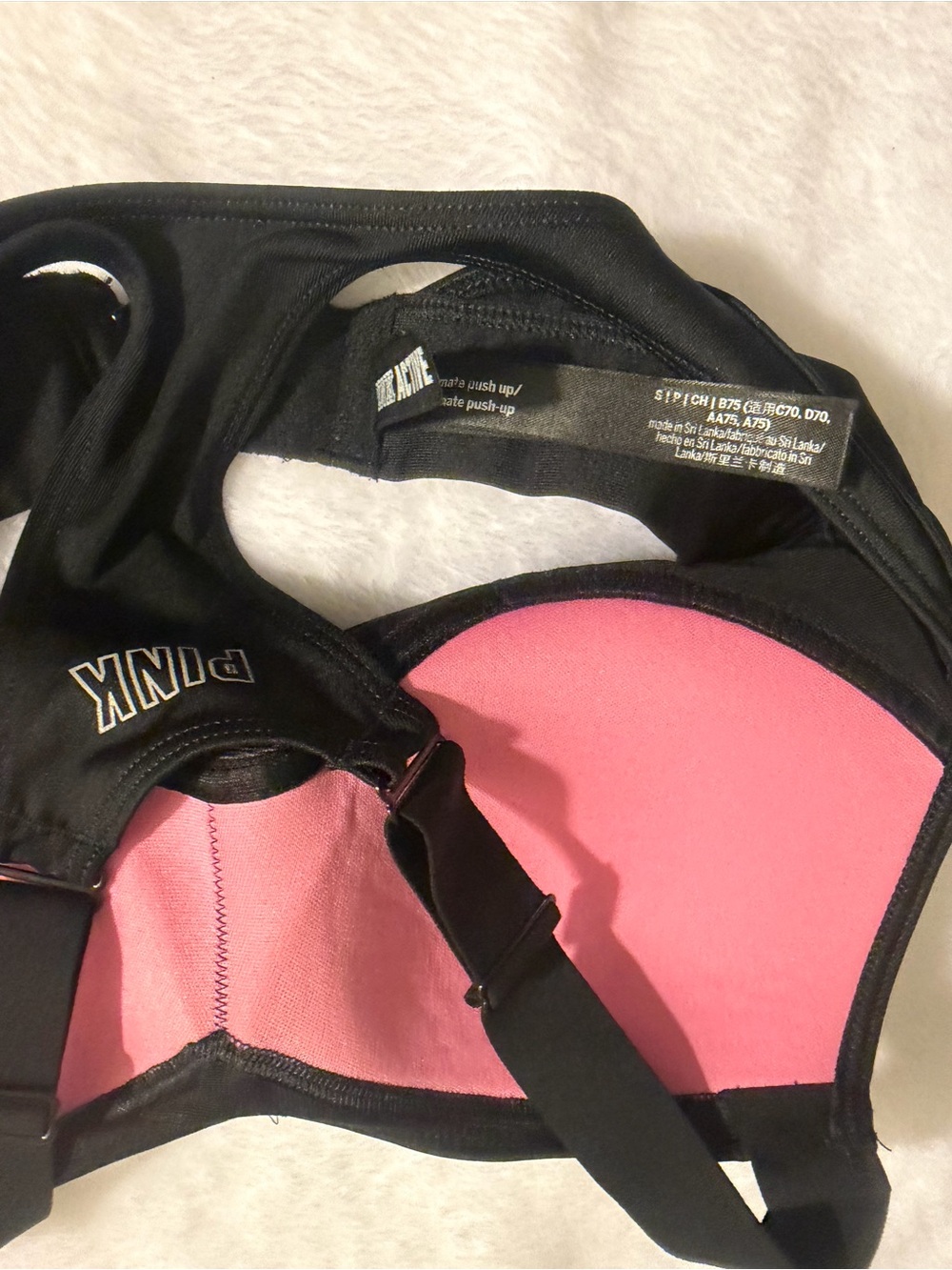 PINK Racerback padded sports bra. Ultimate push up. Small - Picture 5 of 6